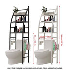 Over Toilet 4 Tier Bathroom Storage Rack White or Black