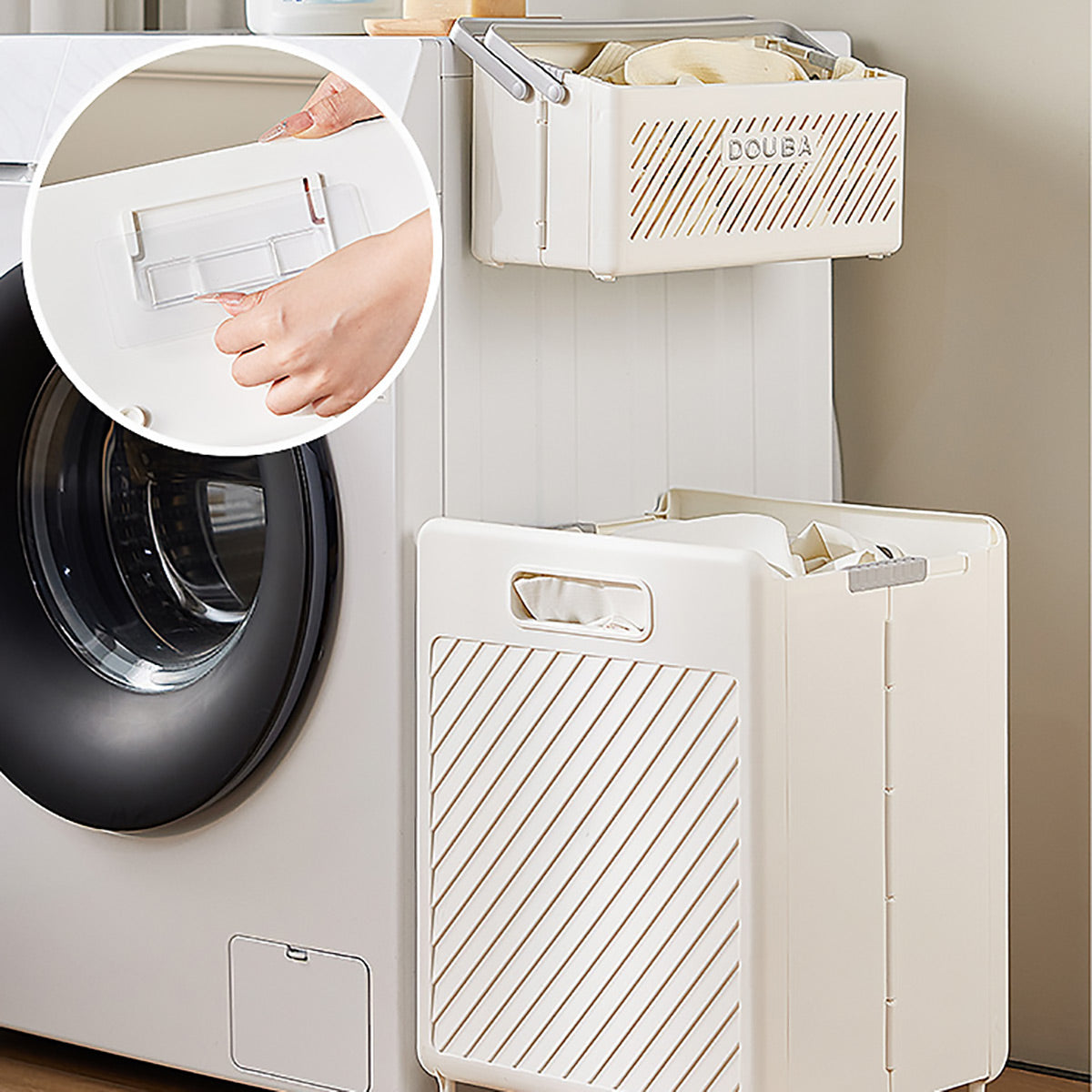Wheeled Foldable Laundry Hamper Cart Organiser | StorageOZ