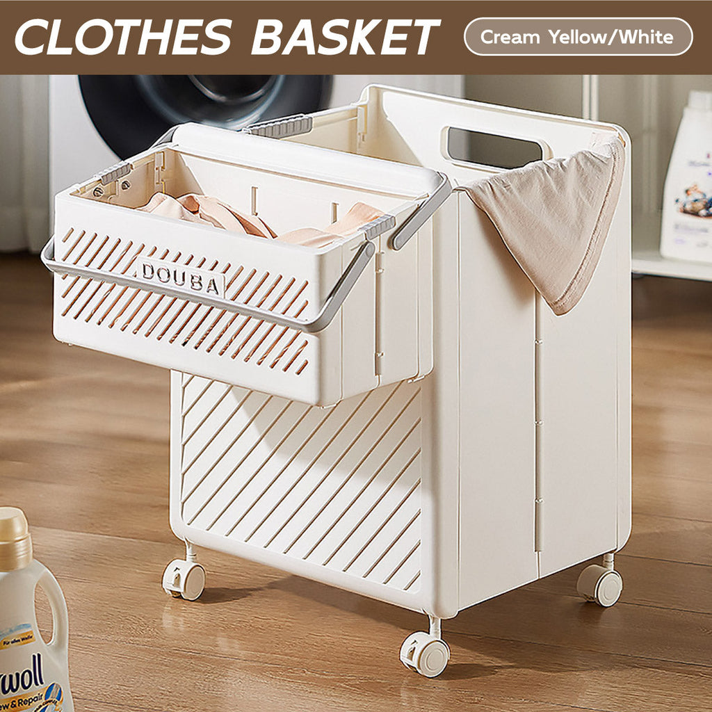 Wheeled Foldable Laundry Hamper Cart Organiser | StorageOZ