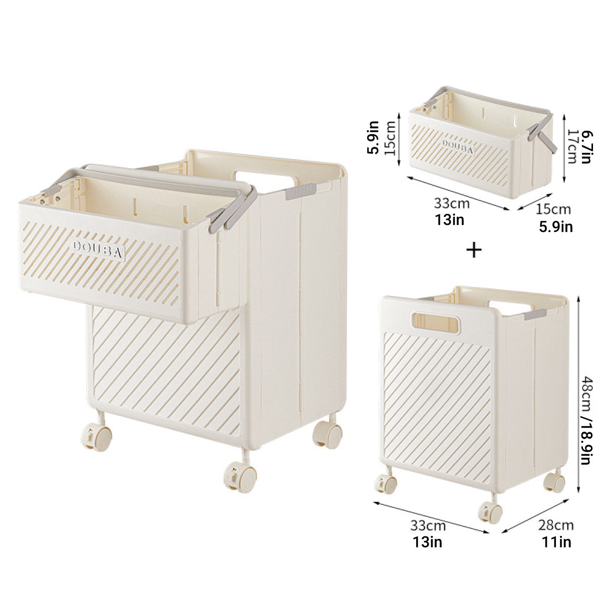 Wheeled Foldable Laundry Hamper Cart Organiser | StorageOZ