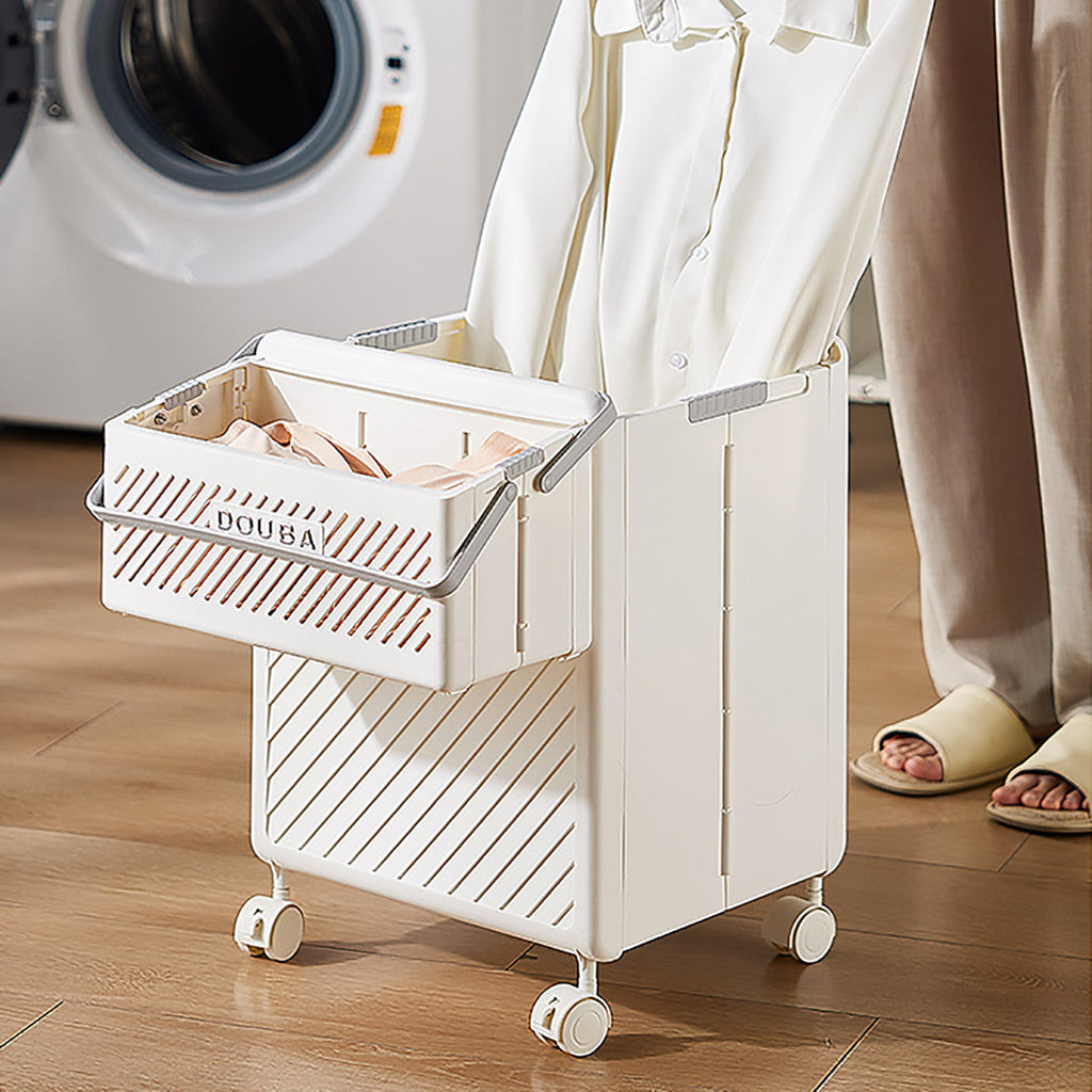 Wheeled Foldable Laundry Hamper Cart Organiser | StorageOZ
