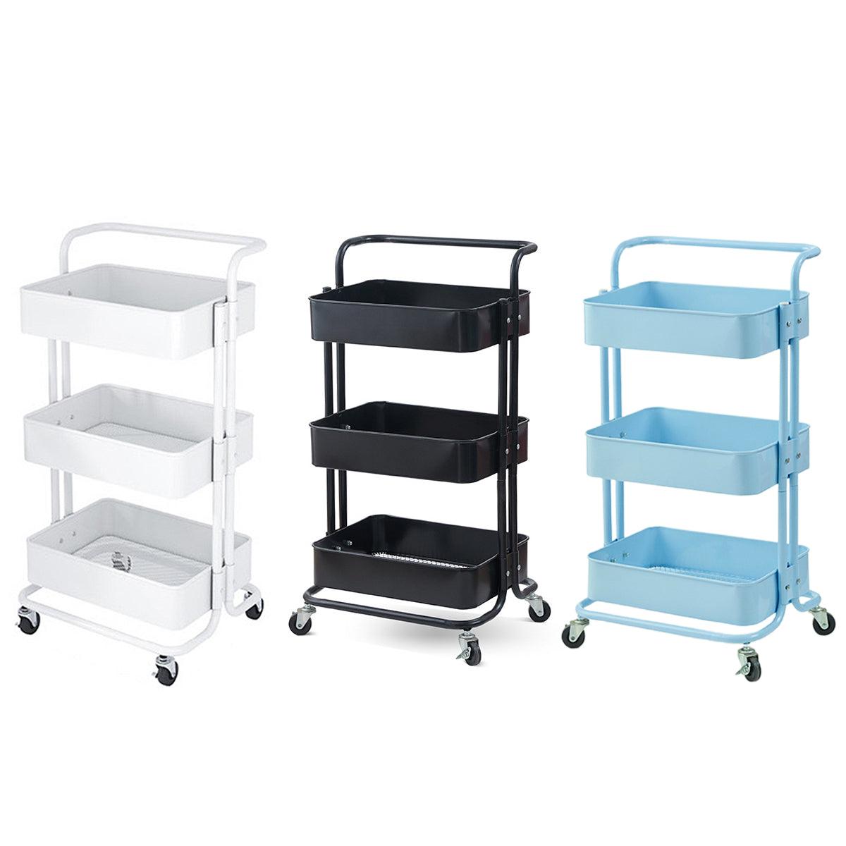 3 Tier Rolling Storage Trolley Three Colours | StorageOZ