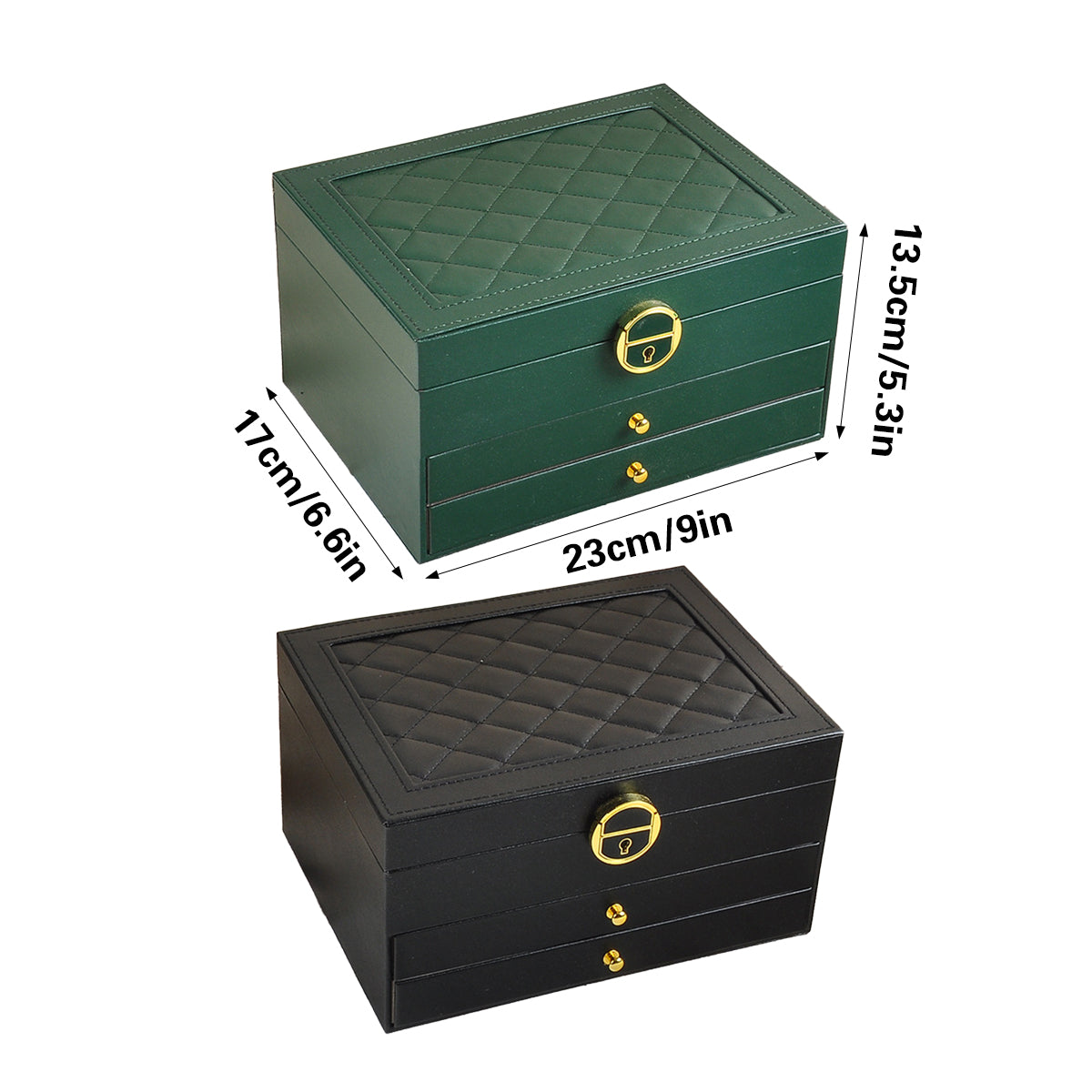 3 Layer Leather Jewellery Box Two Colours | StorageOZ