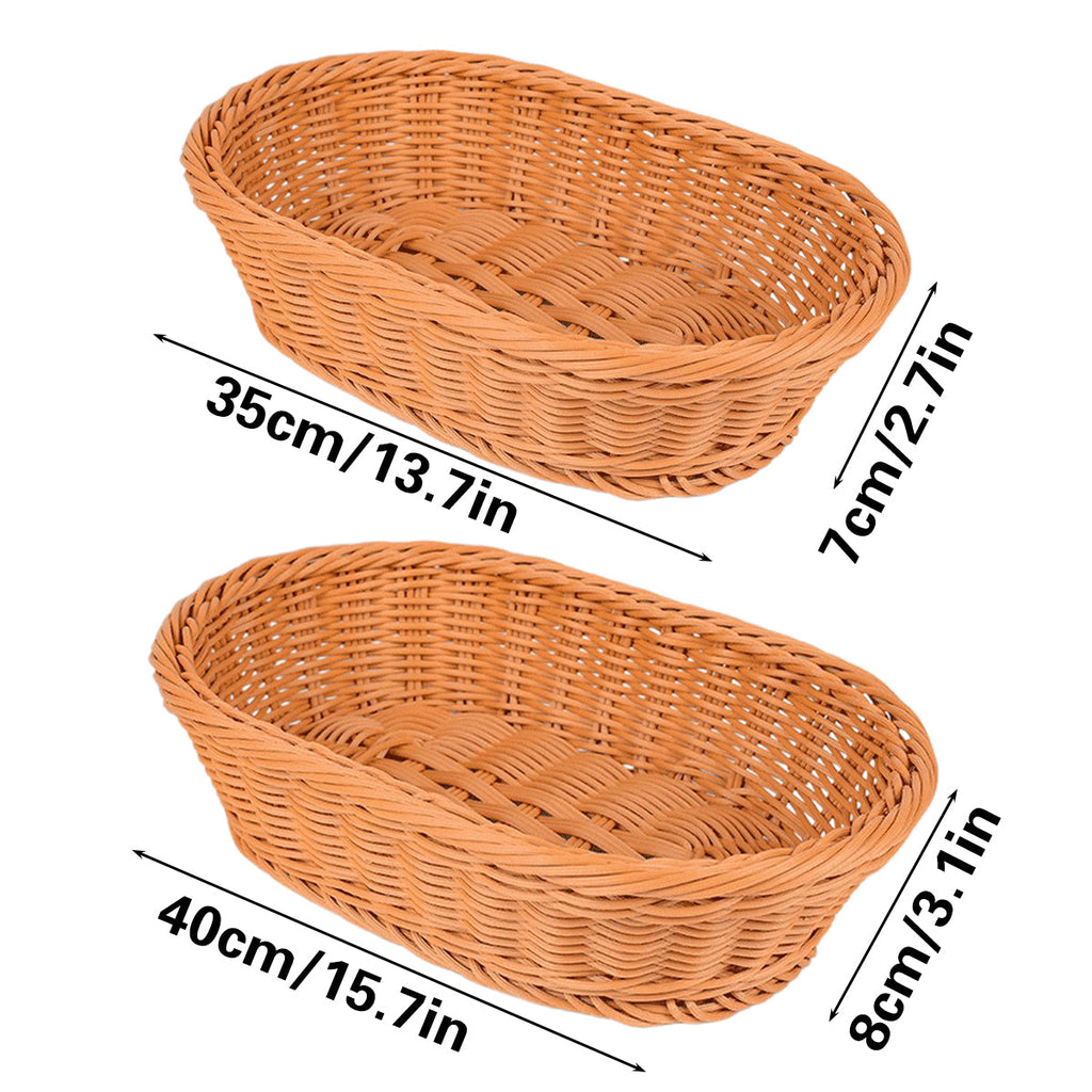 Rattan Style Fruit Basket in Two Sizes Set | StorageOZ