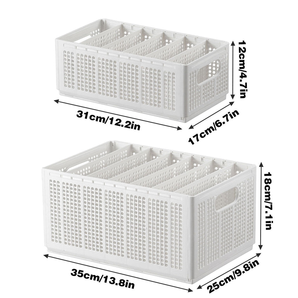 White Plastic Wardrobe Baskets Two Sizes | StorageOZ