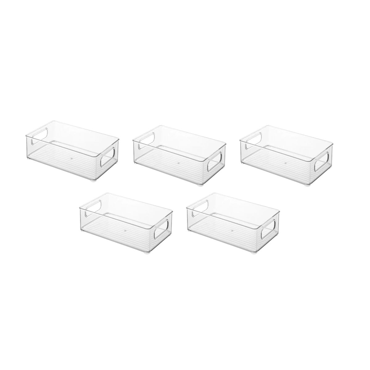 5 Pcs Clear Storage Boxes Two Sizes Rack | StorageOZ