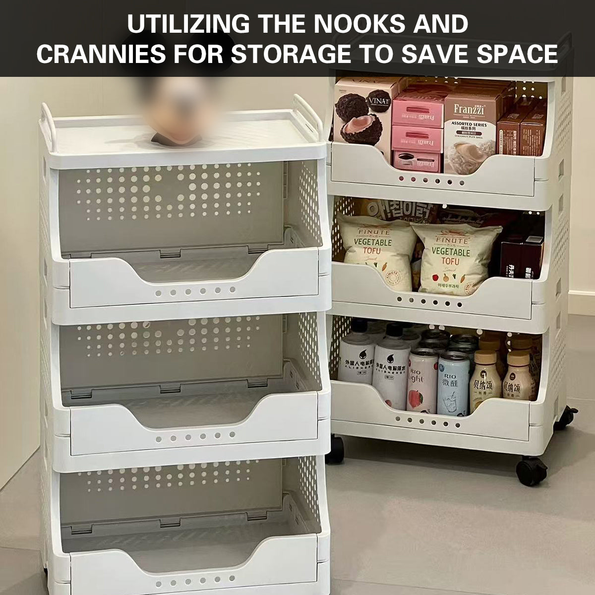 3 Tier Storage Carts Two Colours Organiser | StorageOZ