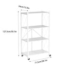 Foldable 4 Tier Kitchen Storage Rack on Wheels