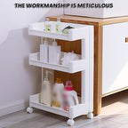 3 Tier Rolling Bathroom Cart Two Widths Set | StorageOZ