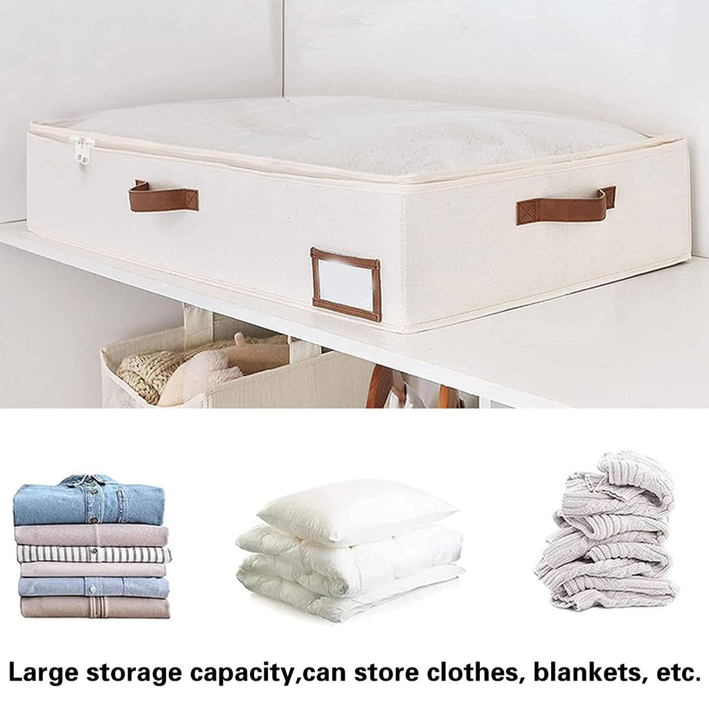 Under Bed Storage Bag 2PCS Foldable Wardrobe Clothes Quilt Organiser 80x45x15cm