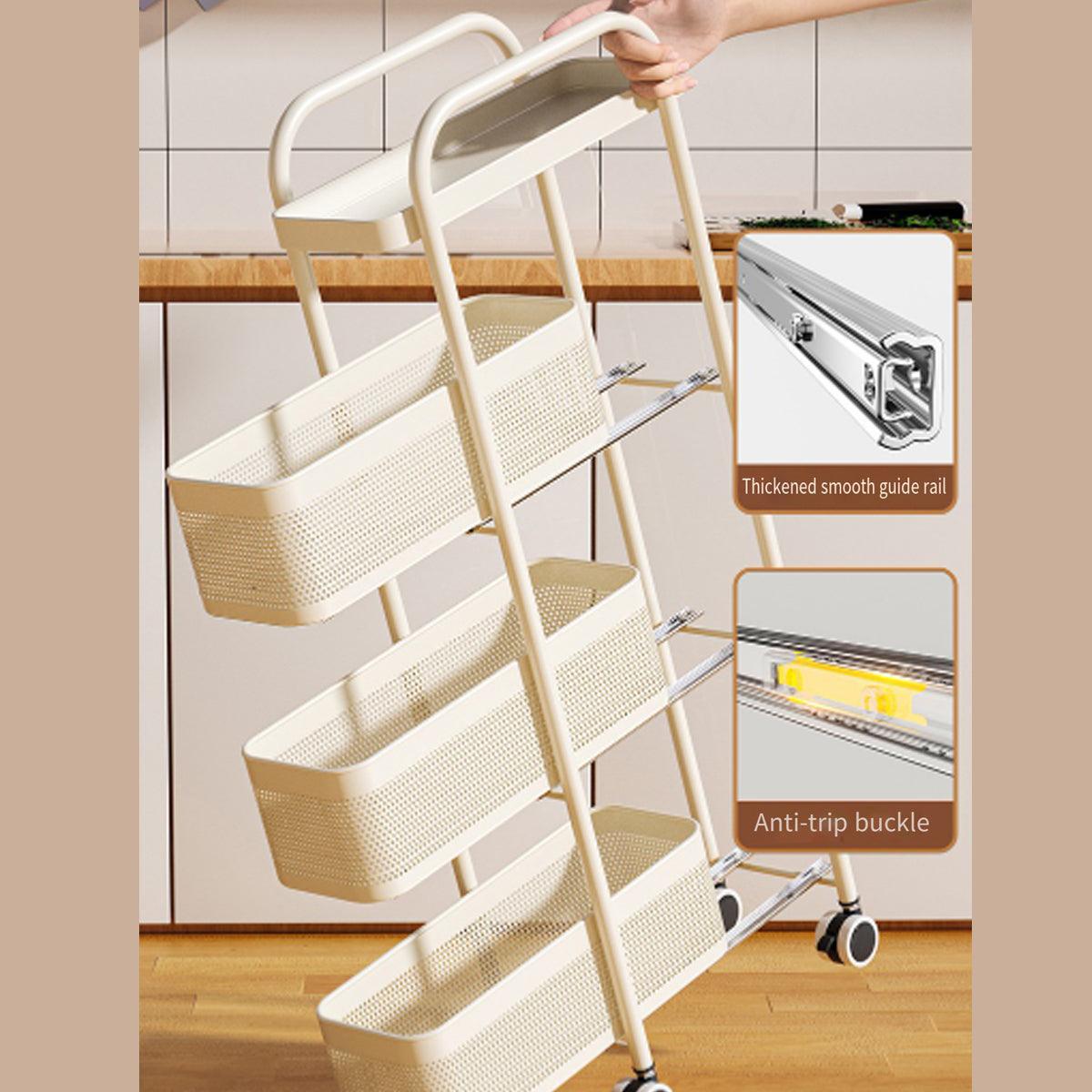 Pull Out Narrow Storage Cart Two Colours | StorageOZ