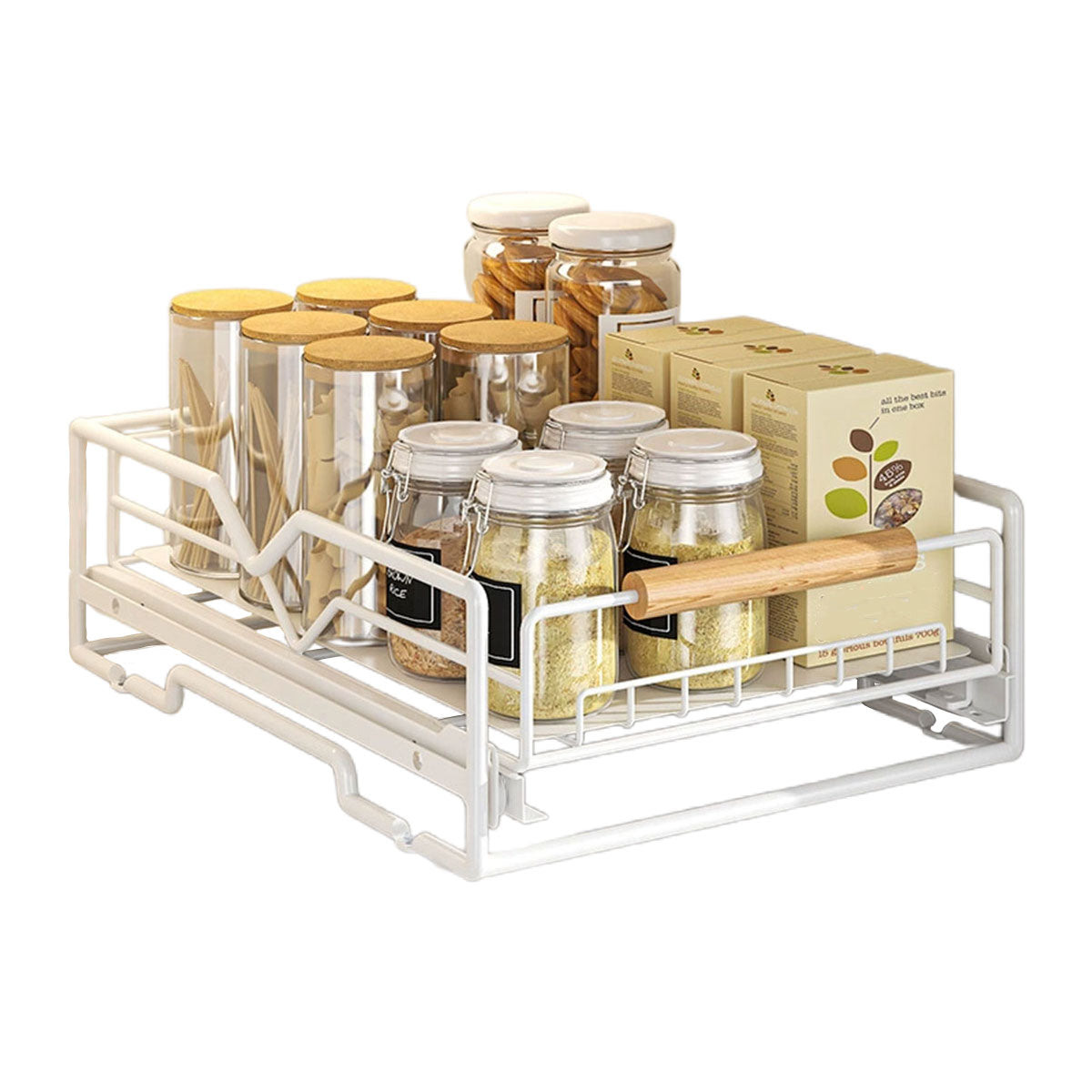 Pull Out Kitchen Cabinet Rack Two Colours | StorageOZ