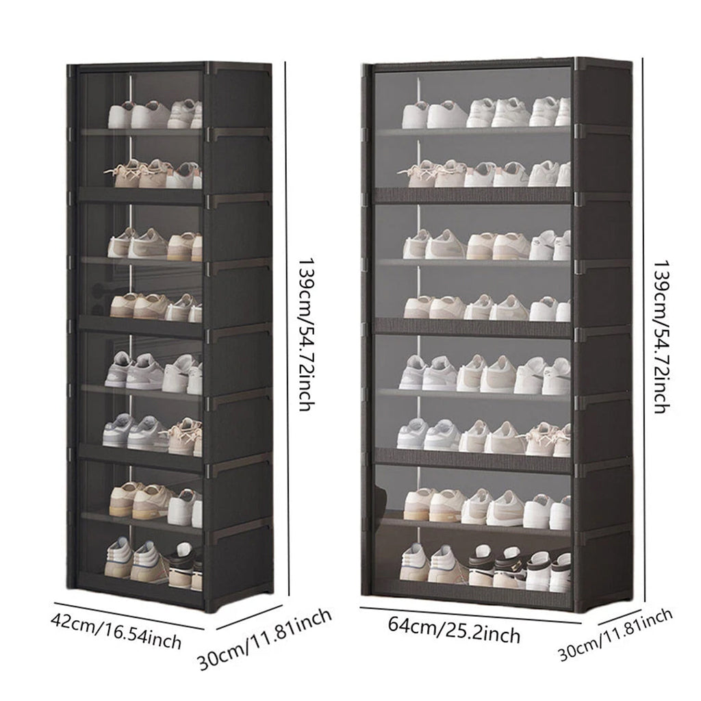 8 Tier Shoe Cabinet Two Depths Organiser | StorageOZ