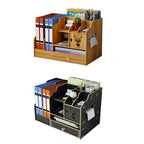 Wooden Desktop File Rack Two Finishes Set | StorageOZ