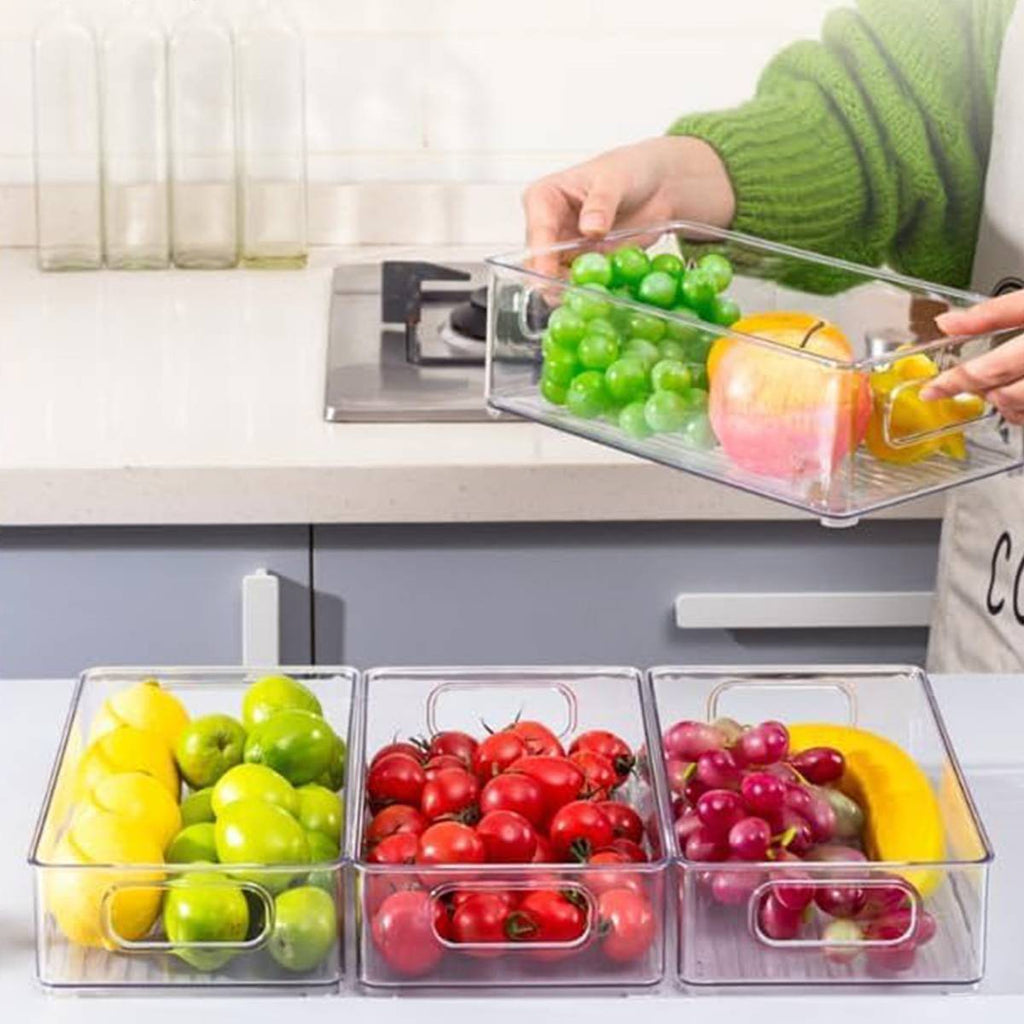 5 Pcs Clear Storage Boxes Two Sizes Rack | StorageOZ