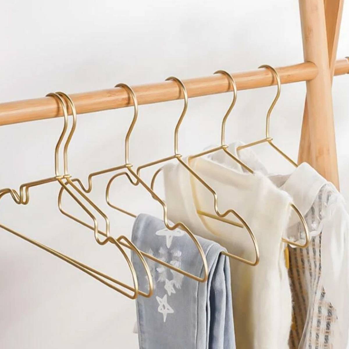 Gold Aluminum Small Clothes Hangers 30 Pack Compact