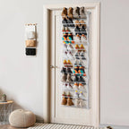 Over Door 12 Tier Shoe Rack White 181cm Tall