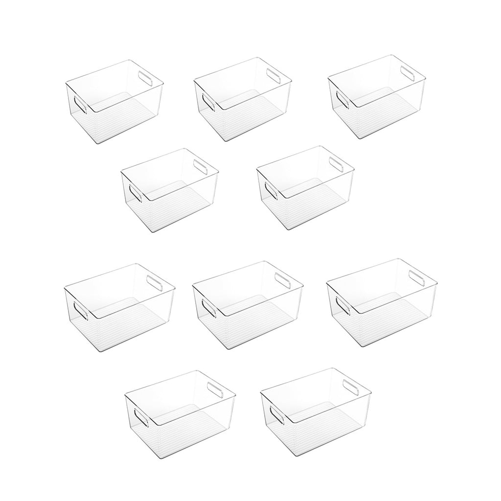 5 Pcs Clear Desk Boxes Two Sizes Organiser | StorageOZ