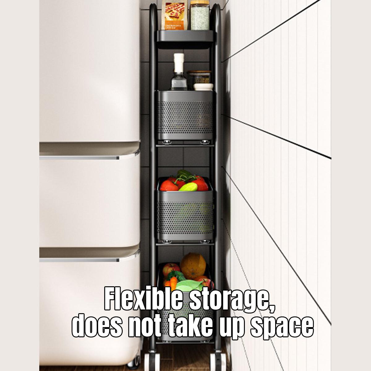 Pull Out Narrow Storage Cart Two Colours | StorageOZ