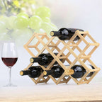 Foldable Pine Wine Rack 5 or 10 Bottles Set | StorageOZ