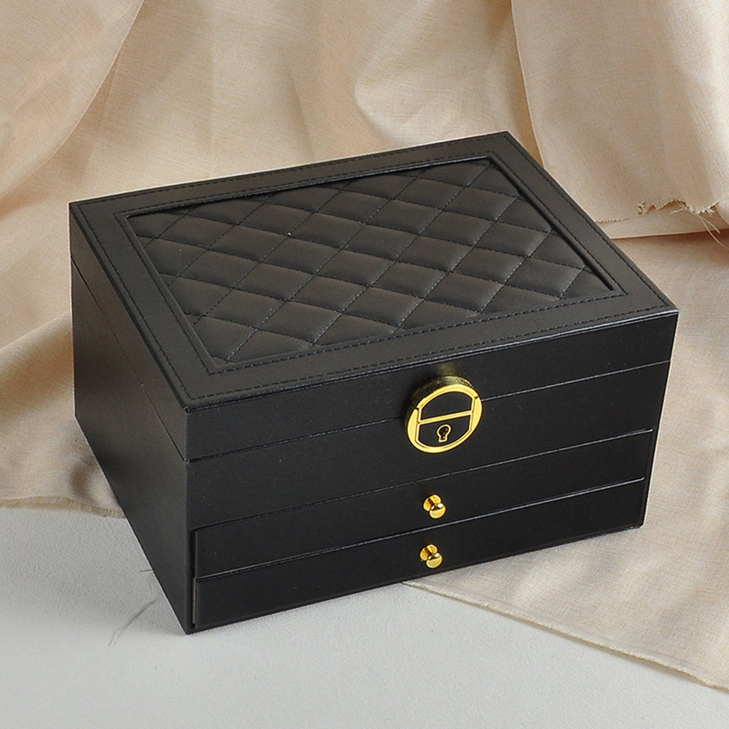 3 Layer Leather Jewellery Box Two Colours | StorageOZ