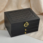 3 Layer Leather Jewellery Box Two Colours | StorageOZ