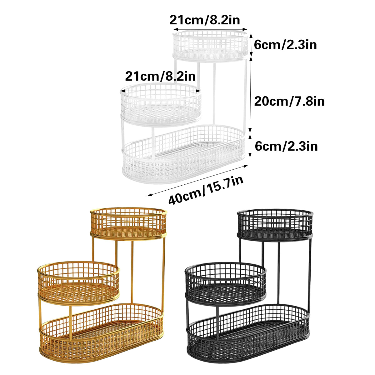 3 Tier Metal Fruit Basket in Three Colours | StorageOZ