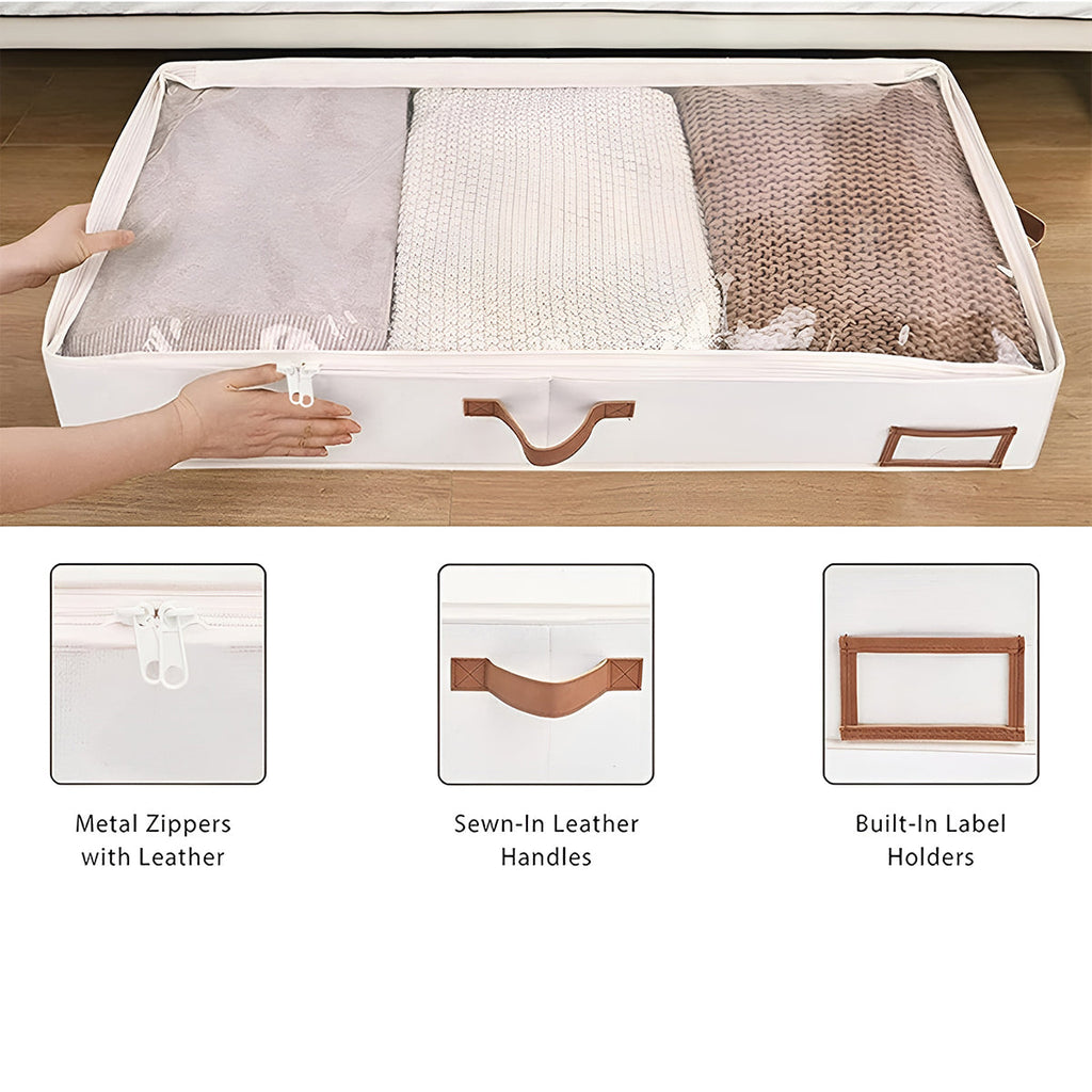 Under Bed Storage Bag 2PCS Foldable Wardrobe Clothes Quilt Organiser 80x45x15cm