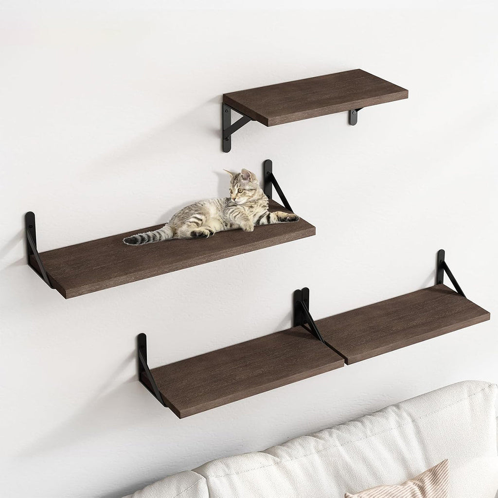 4 Pcs Wooden Wall Shelves Two Colours Set | StorageOZ