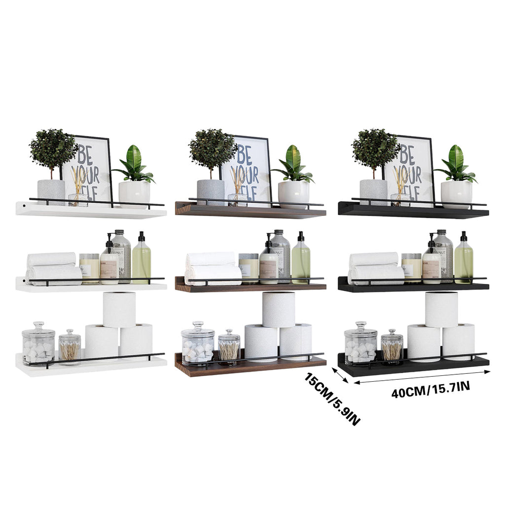3 Pcs Wooden Wall Shelves Three Colours Set | StorageOZ