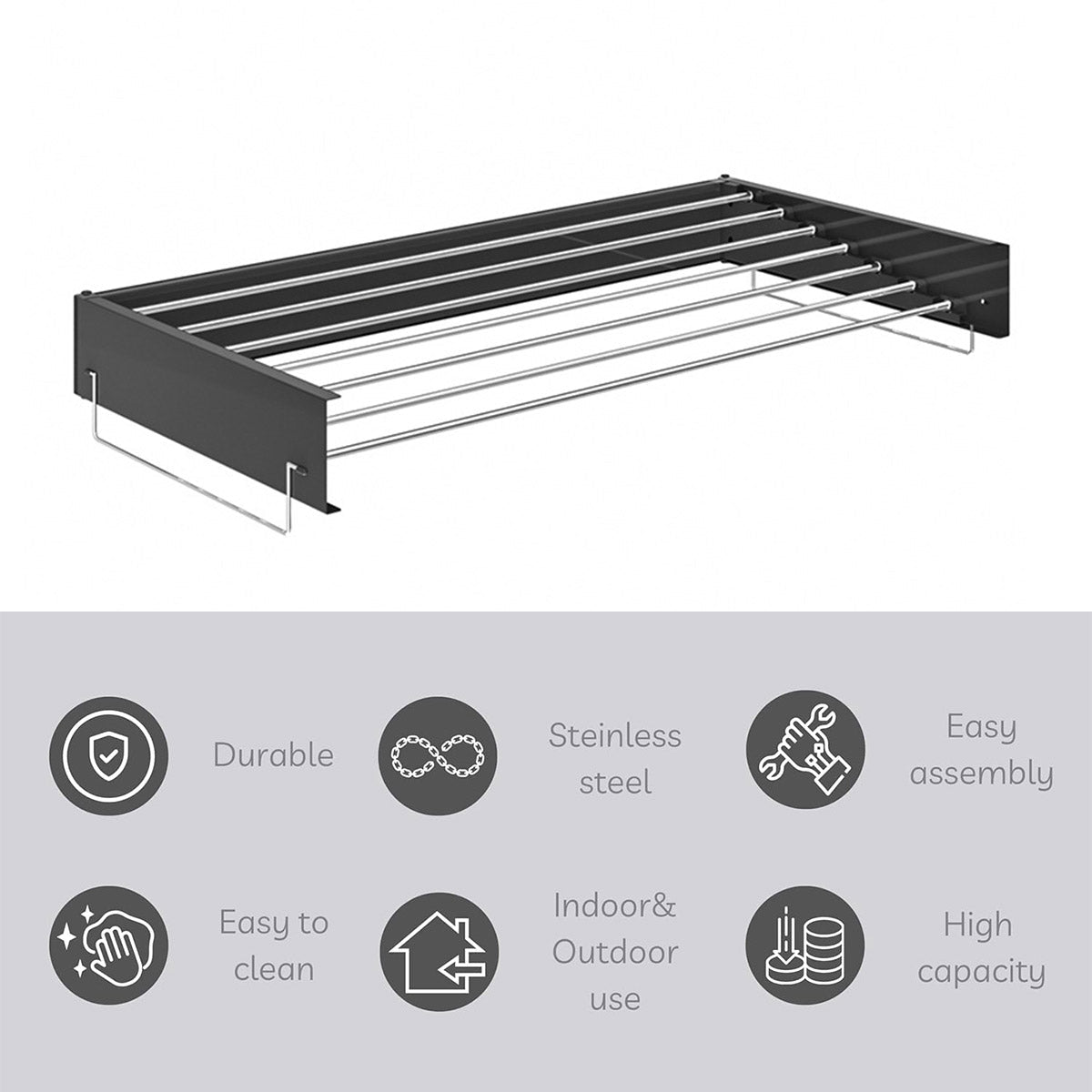120cm Foldable Wall Drying Rack Two Colours | StorageOZ