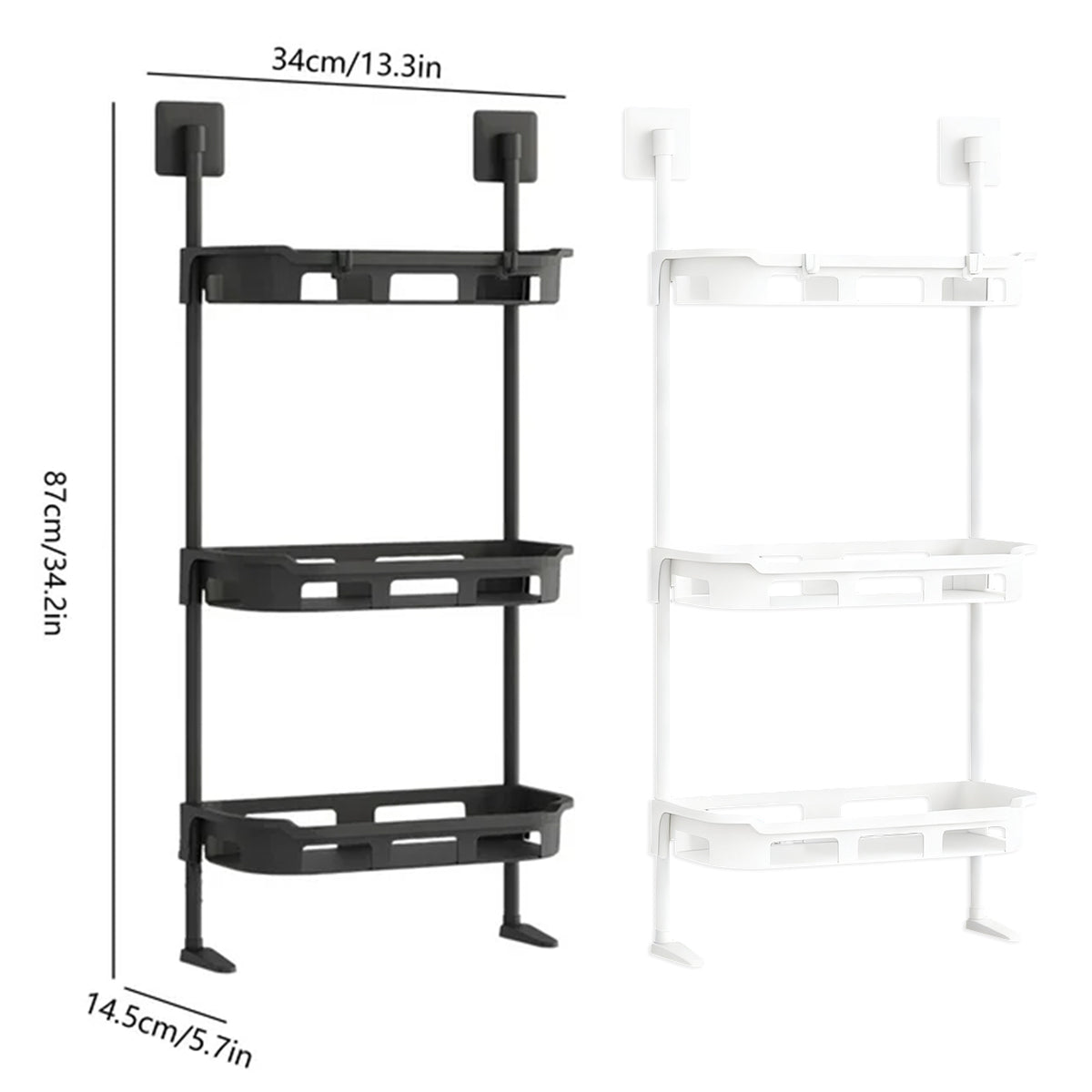 3 Tier Bathroom Wall Rack Two Colours Set | StorageOZ