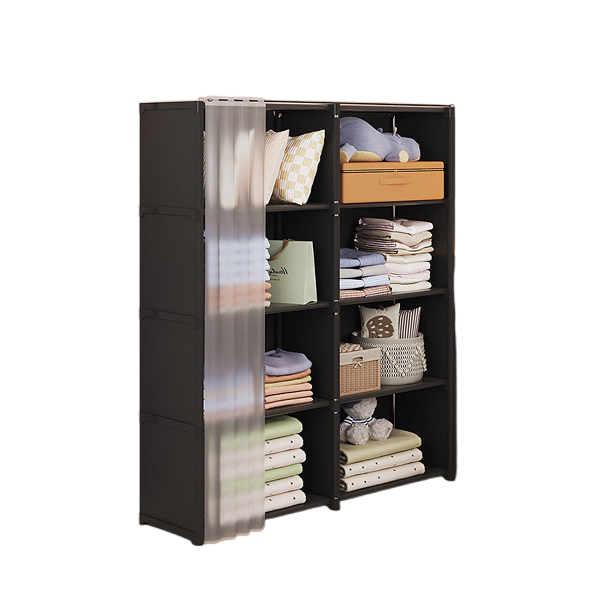 Curtained Modular Storage Shelf Four Layouts | StorageOZ
