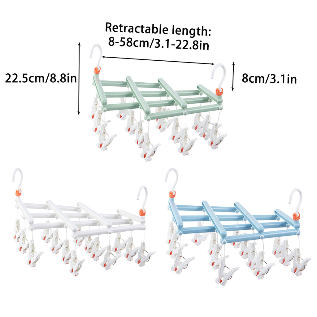 14 Clip Folding Drying Rack in Three Colours | StorageOZ