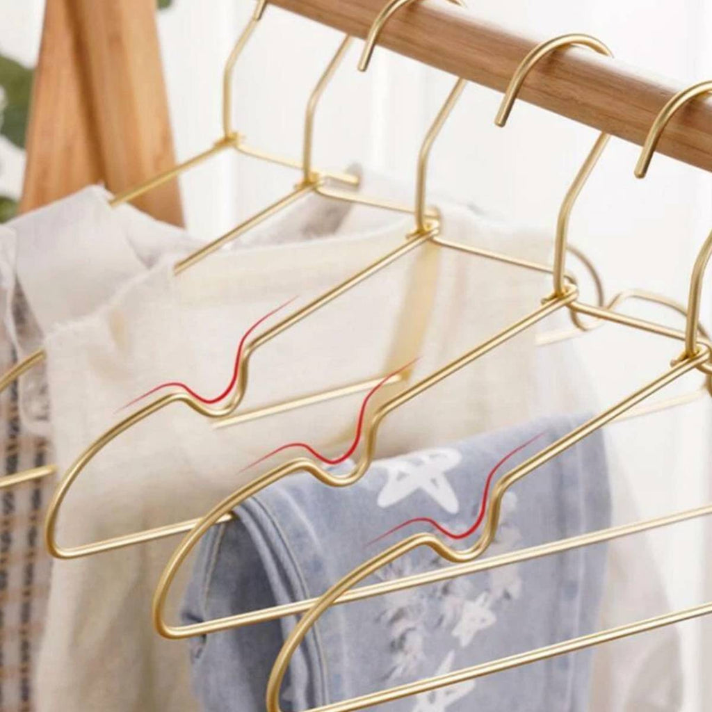 Gold Aluminum Small Clothes Hangers 30 Pack Compact