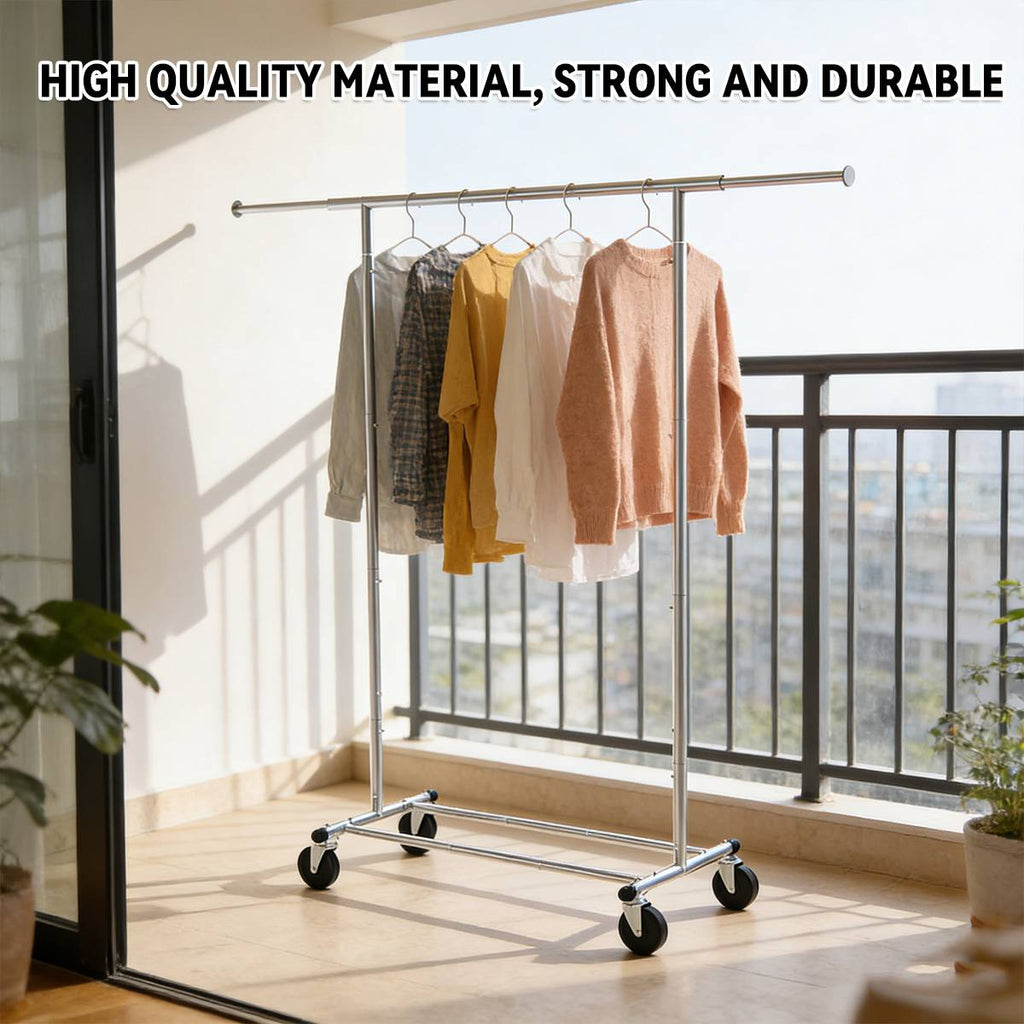 Rolling Chrome Clothes Drying Rack Organiser | StorageOZ