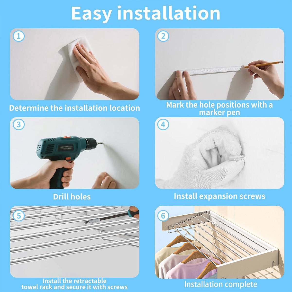 120cm Foldable Wall Drying Rack Two Colours | StorageOZ