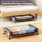 Wheeled Under Bed Bin with Lid Two Colours | StorageOZ