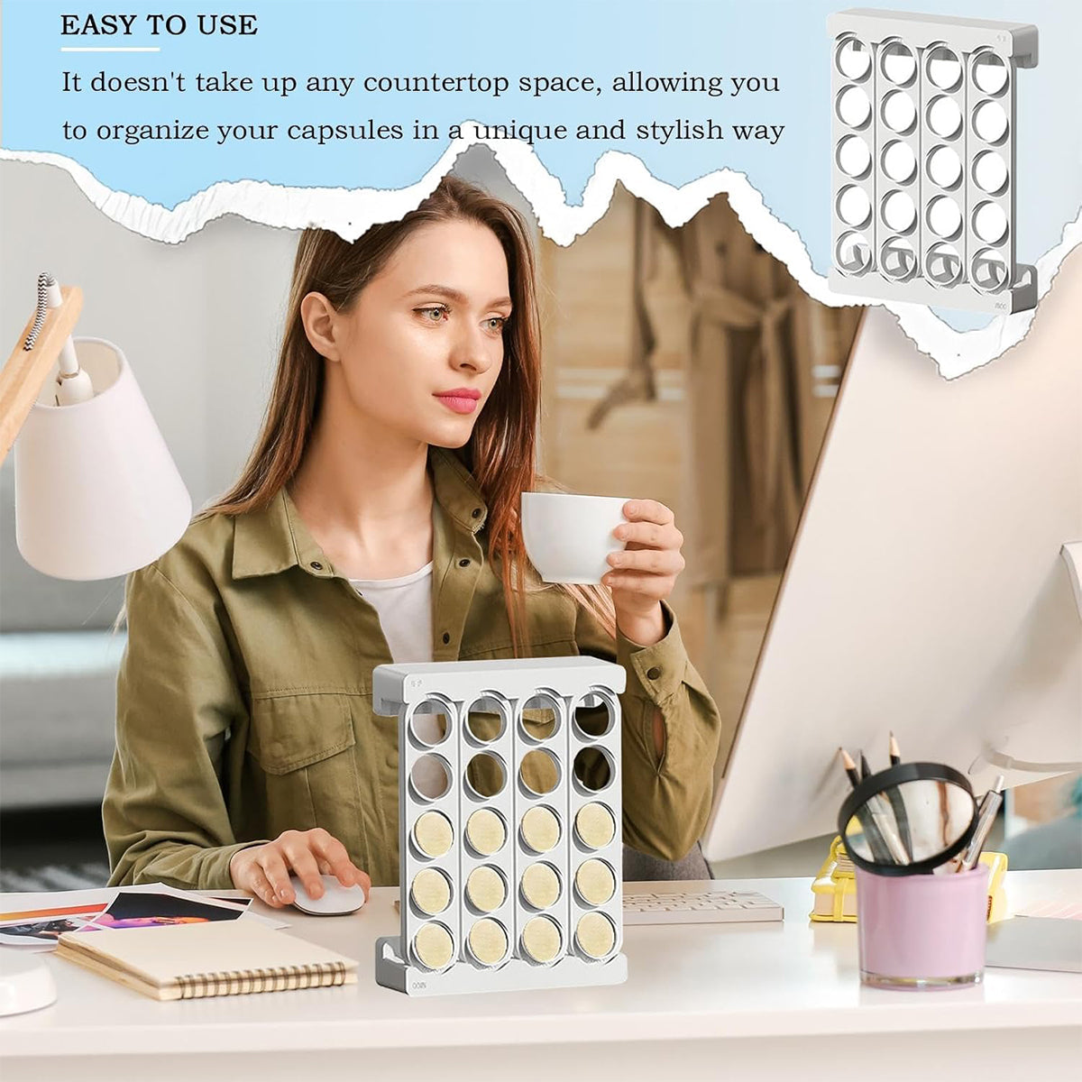 Wall Coffee Capsule Rack Two Colours Set | StorageOZ