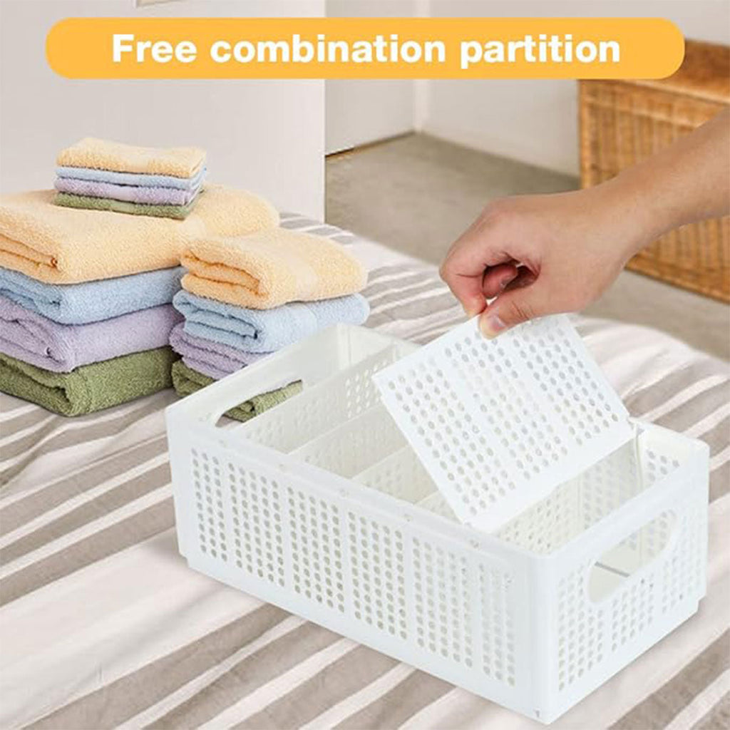 White Plastic Wardrobe Baskets Two Sizes | StorageOZ