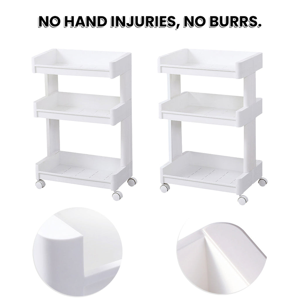 3 Tier Rolling Bathroom Cart Two Widths Set | StorageOZ