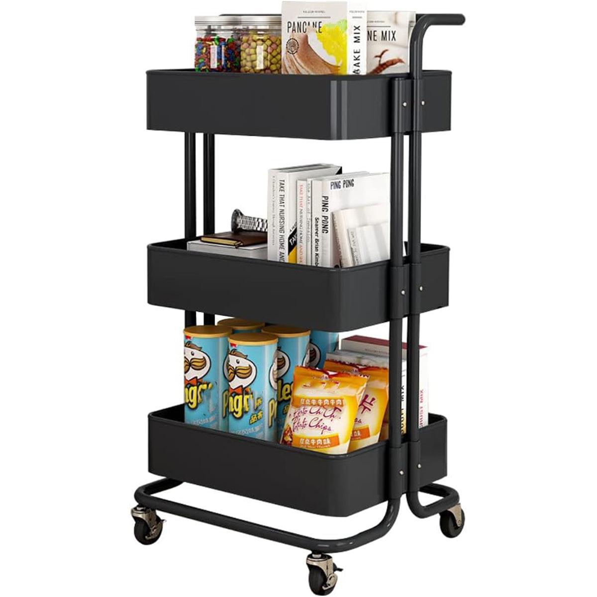 3 Tier Rolling Storage Trolley Three Colours | StorageOZ