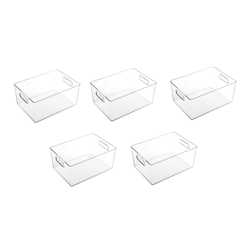 5 Pcs Clear Desk Boxes Two Sizes Organiser | StorageOZ