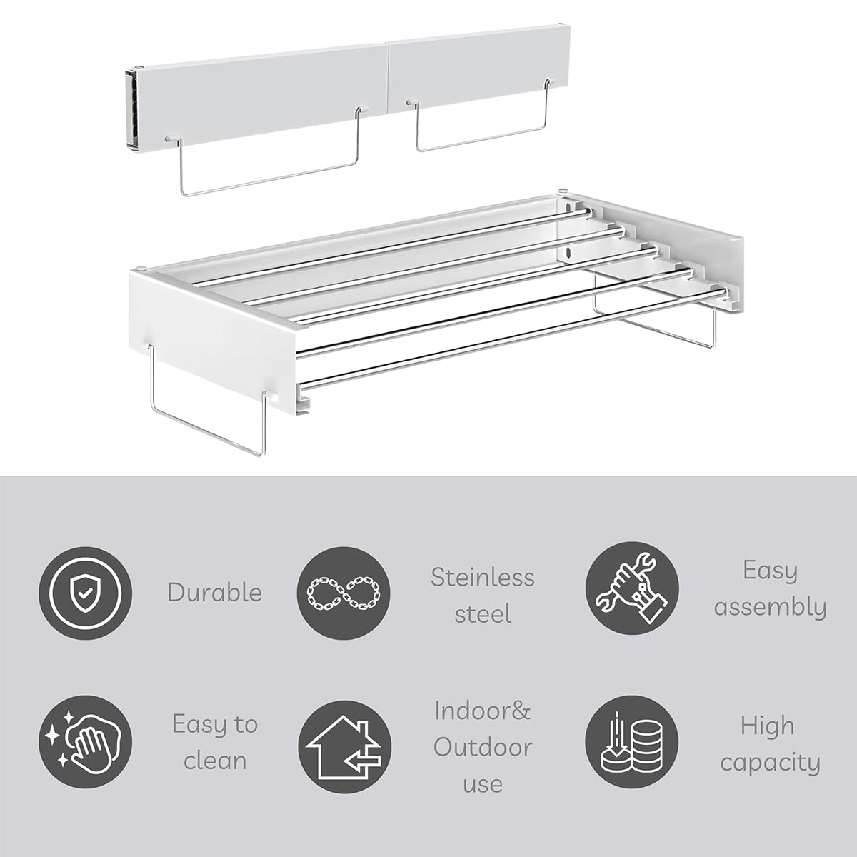 100cm Foldable Wall Drying Rack Two Colours | StorageOZ