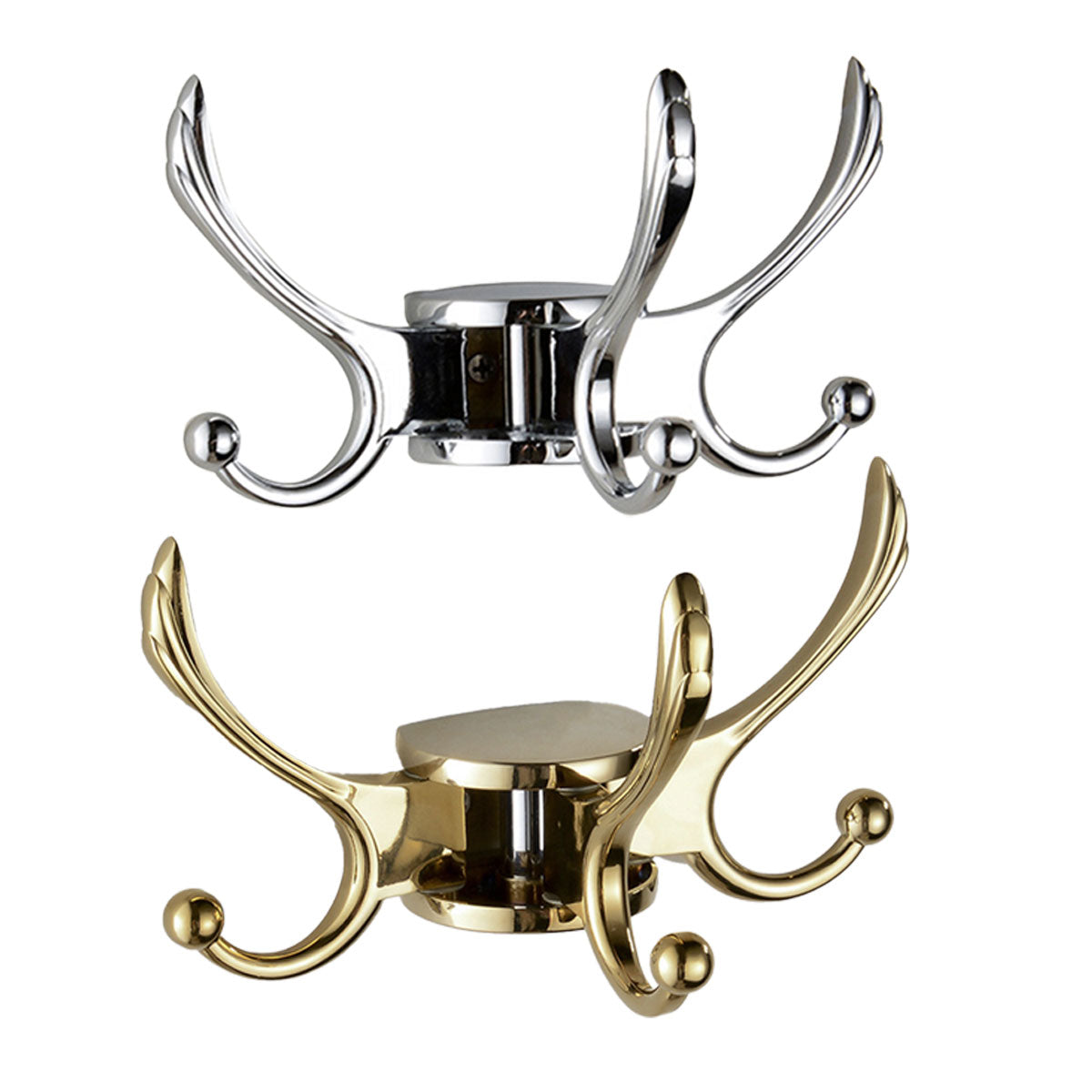 Folding Swivel Wall Hook Two Finishes Set | StorageOZ