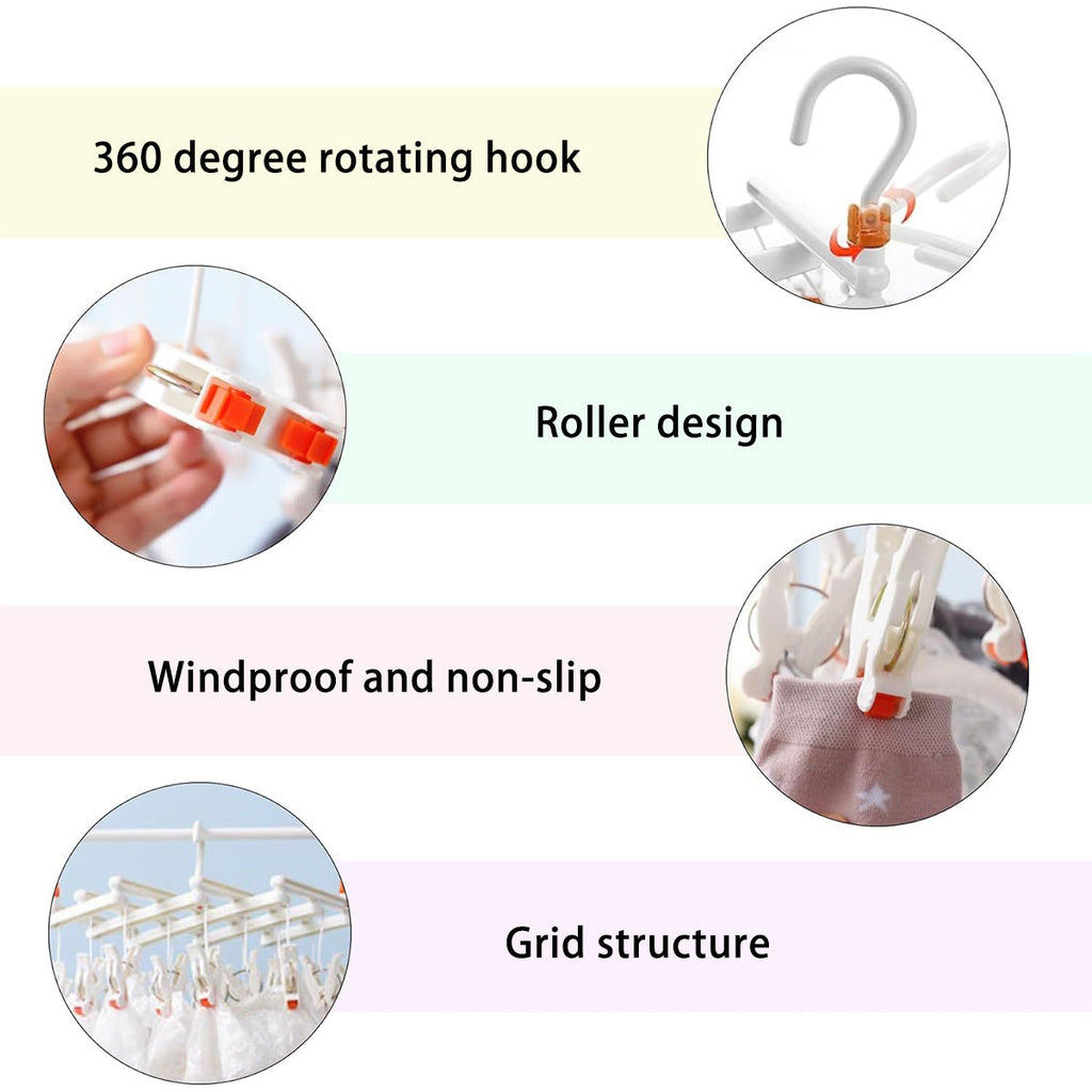 14 Clip Folding Drying Rack in Three Colours | StorageOZ