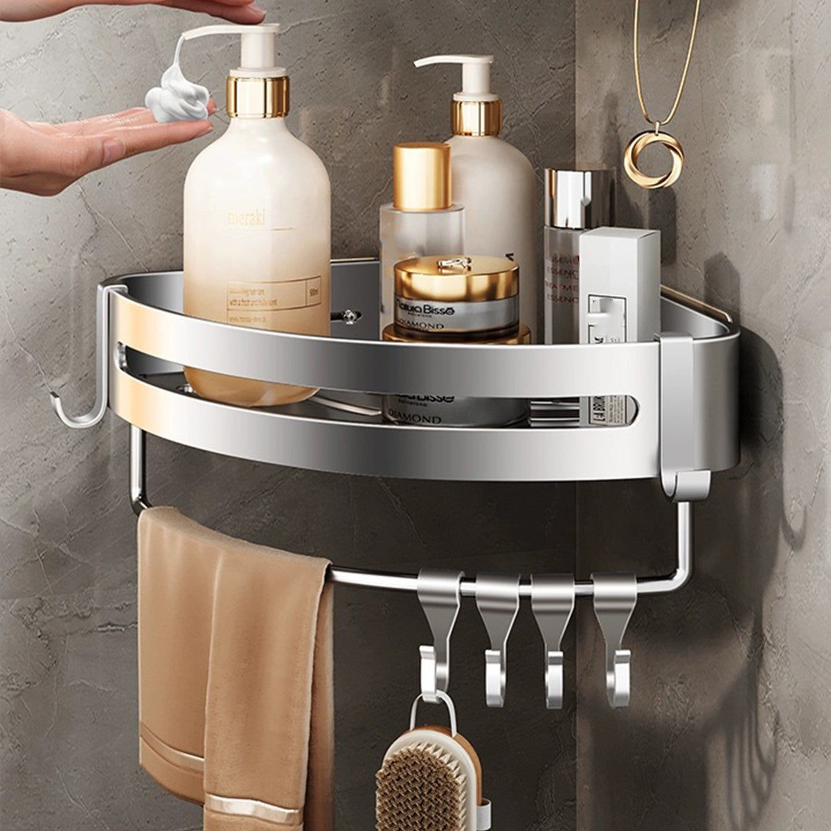 Stainless Corner Shower Shelf Two Variants | StorageOZ