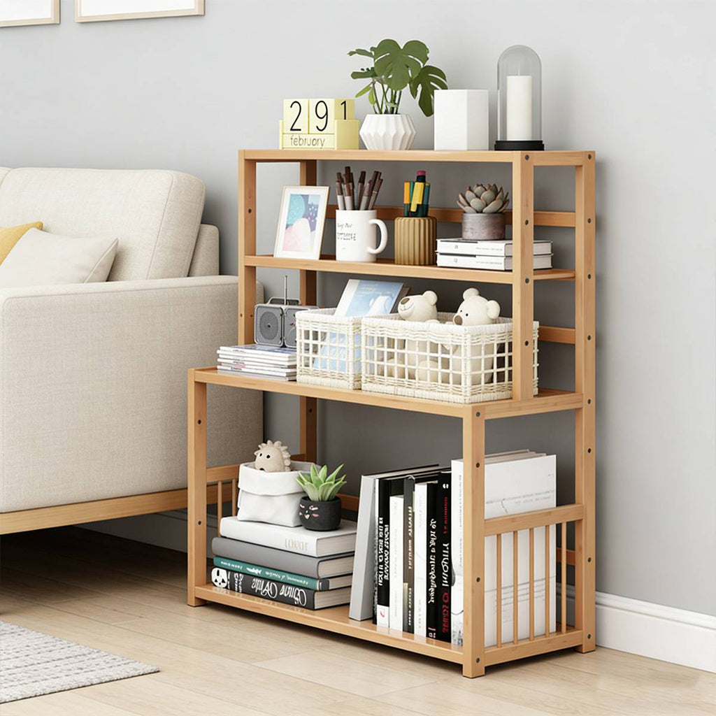 Bamboo Desktop Bookshelf Organiser 60x23x66cm