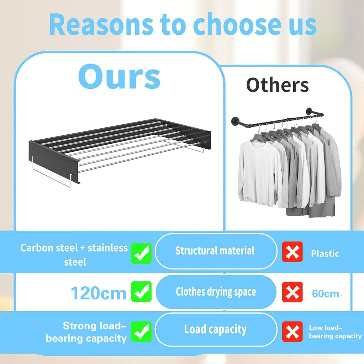 120cm Foldable Wall Drying Rack Two Colours | StorageOZ