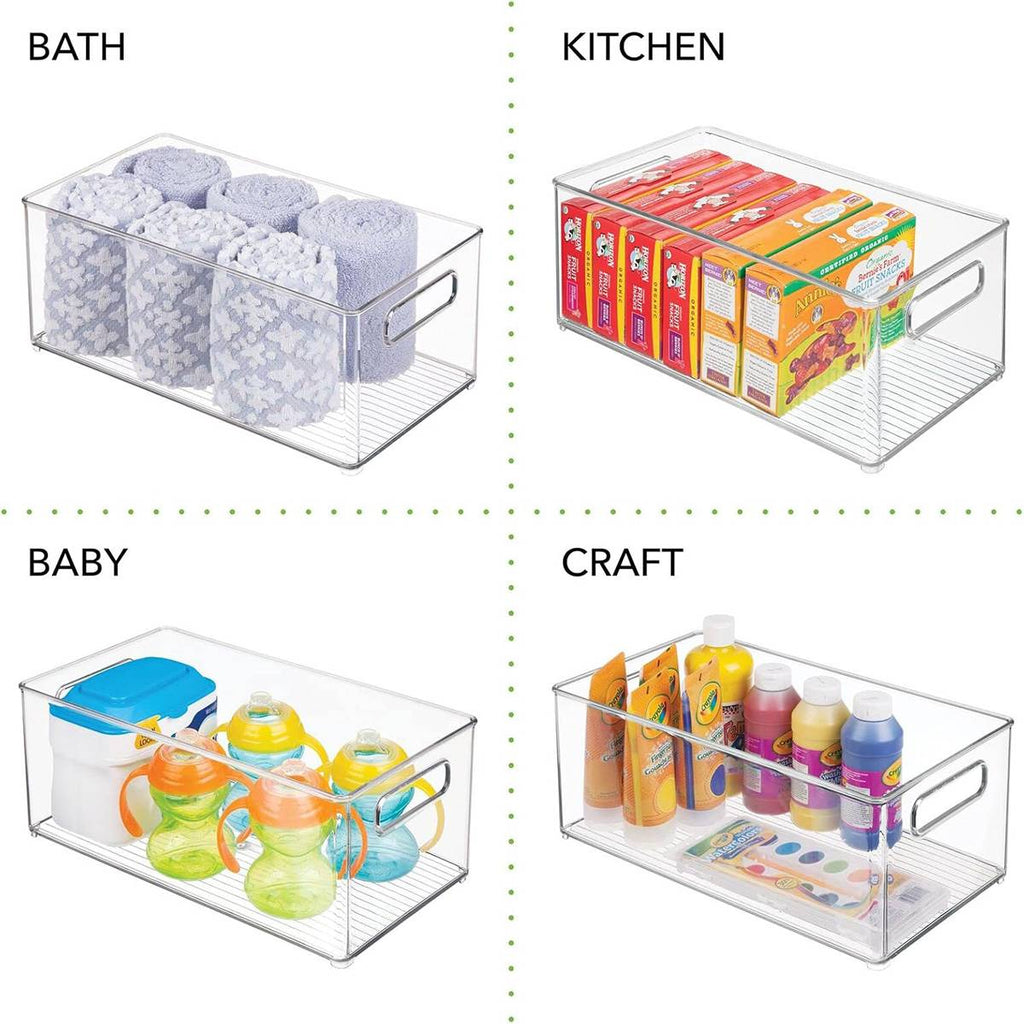 5 Pcs Clear Storage Boxes Two Sizes Rack | StorageOZ